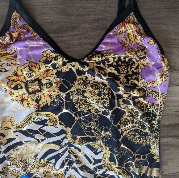 Gold foil animal print thong bodysuit - Picture 6 of 6